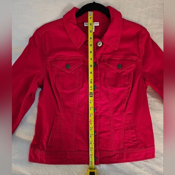 Lipstick Red Style & Co Denim Jacket - Picture 8 of 9